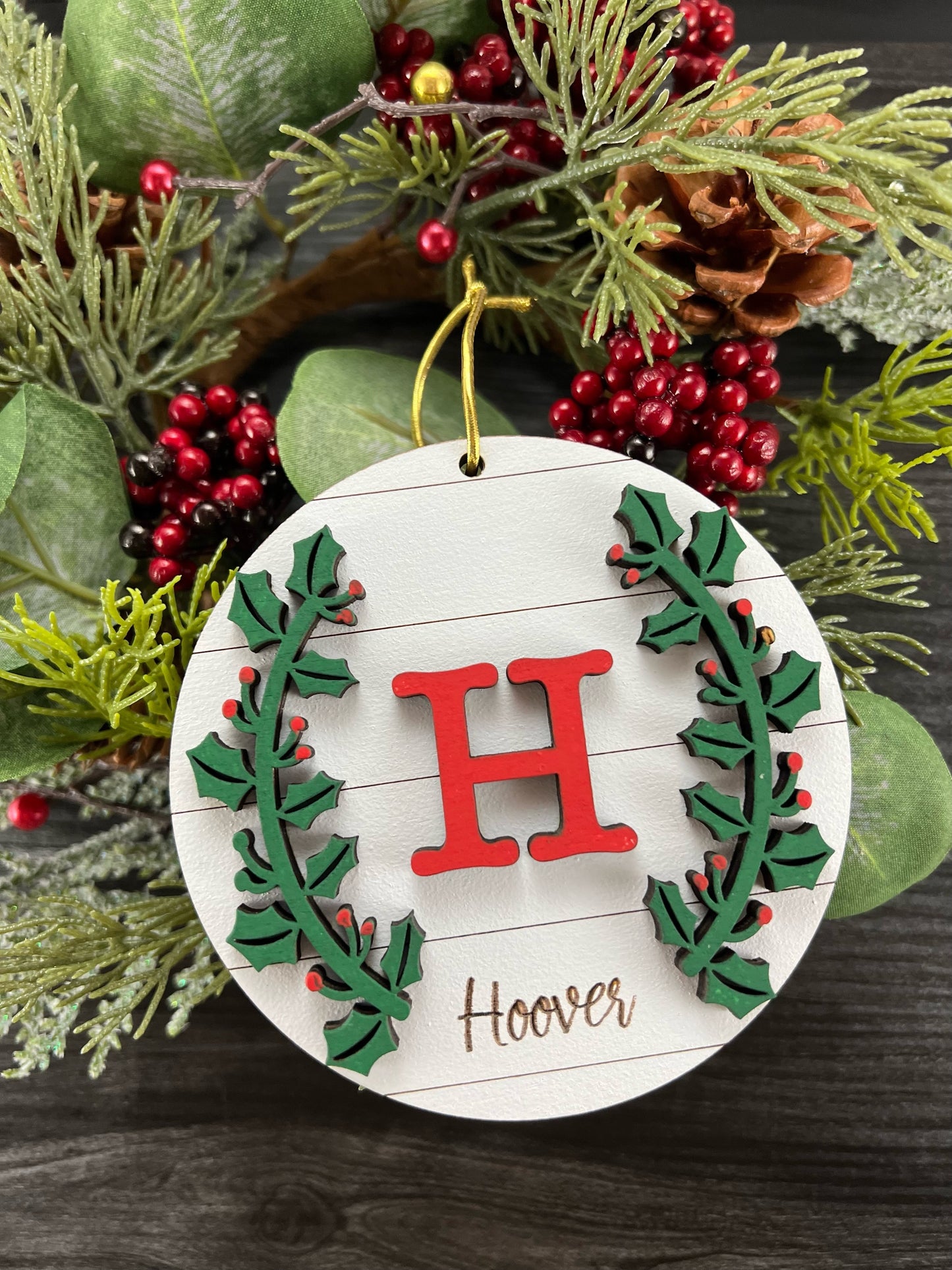 Shiplap Wreath Ornament