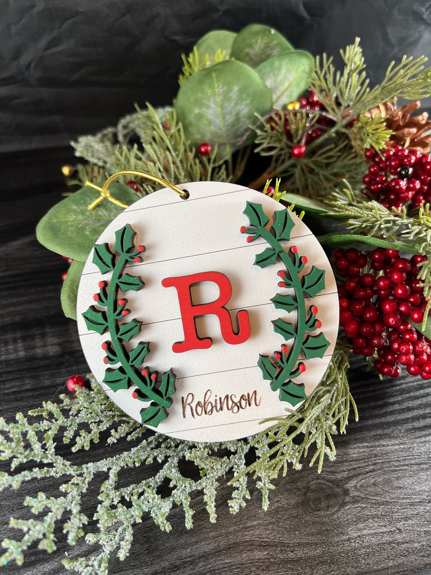 Shiplap Wreath Ornament
