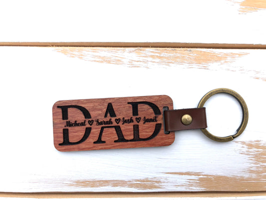 Father's Day | Dad | Personalized Wood Key Chain